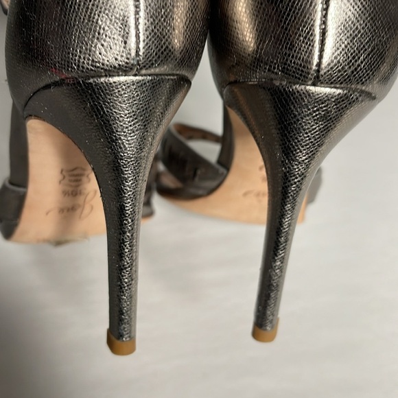 Joie Airlie Gunmetal Ankle Strap Cutout Heels Leather Sandals Size - Picture 6 of 8